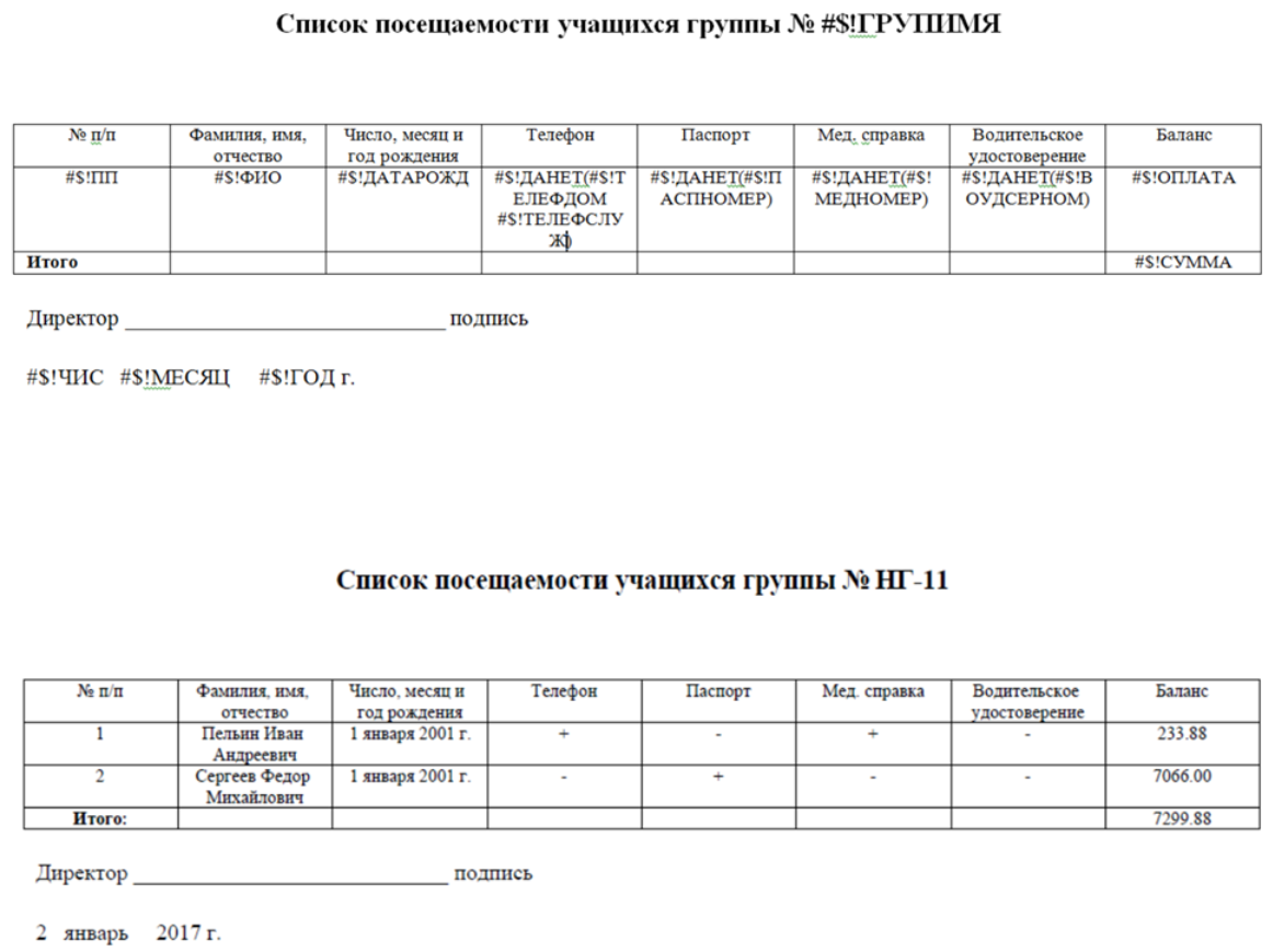 Пример использования функции #$!ДАНЕТ()